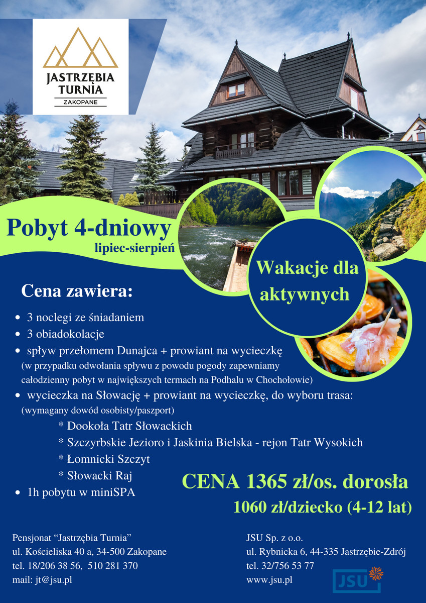 Oferta specjalna na pobyt wakacyjny dla aktywnych 